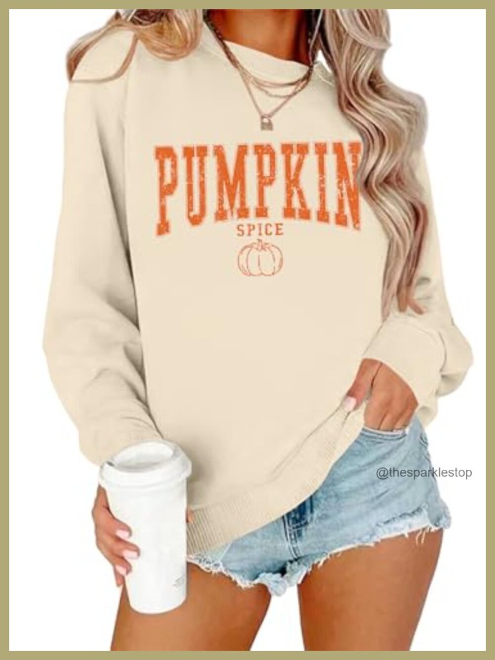 Pumpkin Graphic Sweatshirt Womens Cotton Blend Crew Neck Fall Pullover